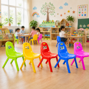 Chaise d'école pour enfants en plastique PP vierge, design moderne, multicolore, empilable, durable, écologique, ergonomique, avec pieds coniques - Product Image 6