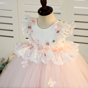 <span class=keywords><strong>Abbigliamento</strong></span> <span class=keywords><strong>elegante</strong></span> per bambini Vestidos Para Nias bambina in pizzo Tulle abito da principessa fata applicazioni Delicate abiti da ragazza fiore - Product Image 5