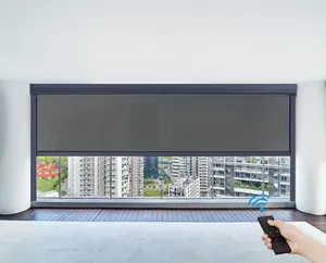 Customized Large Size 12 M Width Motorized Roller Blinds For Outdoor Zip Track Blinds Shades