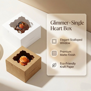 Petites boîtes à gâteaux en papier kraft avec fenêtre, matériaux recyclés, emballage alimentaire pour beignets, cupcakes, chocolats - Product Image 4