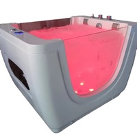 Baignoire bébé moderne en acrylique Shinestone avec fenêtre transparente, bain de massage pour bébé, hydrothérapie LED pour bébés