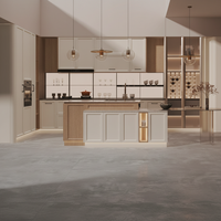 Ensemble d'armoires de cuisine modernes modulaires écologiques de haute qualité avec plan de travail en marbre artificiel, grande taille, garantie de 3 ans
