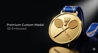 Médaille de badminton personnalisée plaquée or en alliage de zinc, vente en gros, faible MOQ, moulage 3D, logo personnalisé, médaille de compétition sportive de badminton