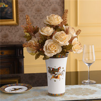 Vase mosaïque multicolore de luxe style européen, pièce décorative pour meuble TV, maison, hôtel, ou comme ornement floral.