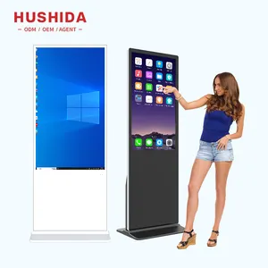 Hushida quảng cáo Android hiển thị 65 inch ngang LCD xách tay màn hình cảm ứng kỹ thuật số biển