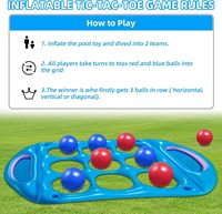 Tic Tac Toe Zwembad Speelgoed Set: Reuze Drijvende Plank Set met 12 Ballen & Bekerhouders, Buiten Strand Tuin Zwembad Party Spel