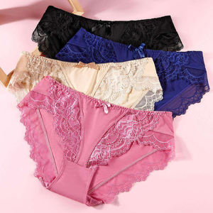 Wholesale Comfortable Ice Silk Women Panties with Lace and Suitable for Daily Wear - Product Image 2