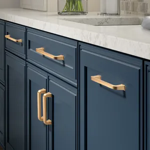 Yun — poignées de porte et tiroirs en alliage de zinc, disponible en noir et en jaune or, idéale pour placard de cuisine, salle de bain ou armoire, 3712RTS