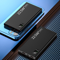 Alimentation mobile en aluminium à affichage numérique, 20000 mAh, charge rapide, batterie externe haute capacité 22.5w, vente en gros