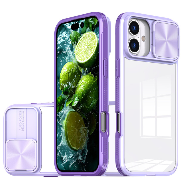 Slide Lens Camera Protector Shockproof Armor Mobile Phone case Back Cover Case for iPhone 16 Pro Max