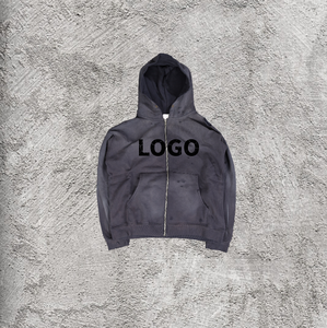 Sudadera con Capucha de Invierno para Hombre de Alta Calidad, 100% Algodón, Tejido de Rizo, Cierre de Cremallera, Transpirable, Ecológica, Antiencogimiento - Product Image 1