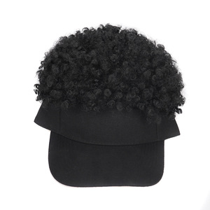 Perruque chapeau <span class=keywords><strong>afro</strong></span> pour femmes africaines |   Perruque courte bouclée avec casquette de baseball |   Perruque synthétique Spring Curl - Product Image 5