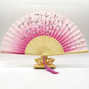Custom <b>Pattern</b> Folk Style Painted Design Abanicos Bamboo Hand Folding Fan for Sale Performance Decoration Wedding Party Gift - Product Image 3