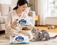 Lingettes pour animaux de compagnie OEM sous marque privée pour chiens et chats, hypoallergéniques, sans alcool, pour le nettoyage des pattes, du corps et des yeux, et la désodorisation des taches de larmes.