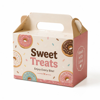 Boîtes cadeaux XJY avec motifs créatifs personnalisés, avec poignée, boîte à biscuits, emballage, petites boîtes à bonbons, boîtes à beignets