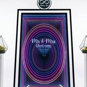 Wholesale Wedding LED Infinity Mirror <b>Sign</b> Custom Name Frame Event Rental Party Decor Abyss Tunnel Photo Booth Background - Product Image 2