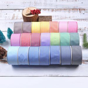 Rubans à carreaux écossais double face de haute qualité 1,6 cm 100 % polyester pour décoration de fête, mariage, emballage cadeau et fleurs - Product Image 2