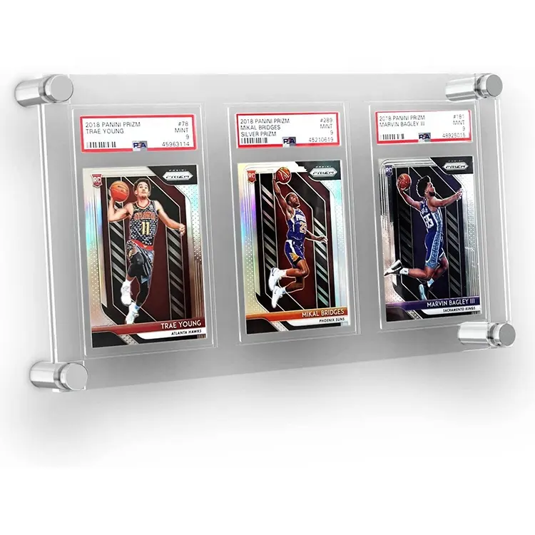 PSA acrylic wall display fram poke mon card case for PSA poke mon graded card and Baseball Card Display
