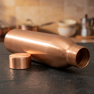 Premium 100% Pure Copper Water <b>Bottle</b> Plain Seamless Sports <b>Flask</b> Leak-Proof Ayurvedic Health Benefits Drinkware for Yoga - Product Image 2