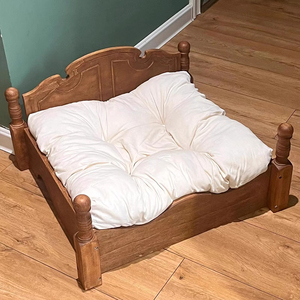 Lit rétro en bois massif pour petits chiens avec fermeture à bouton Maisons et meubles OEM pour animaux de compagnie pour chats maltais du Yorkshire - Product Image 3