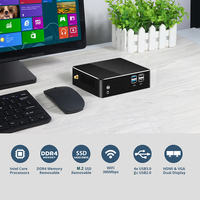 Core I3 7100U Slim Mini PC Micro Computadora de bolsillo de escritorio Placa base única DDR4 M.2 SSD 4K NUC TV BOX HTPC