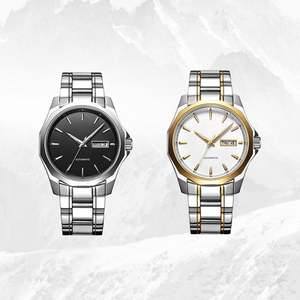 Montre de luxe en or automatique mécanique pour hommes, montre-bracelet de mode pour affaires avec date et saphir, étanche - Product Image 5