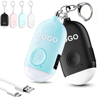 Nouvelle lampe torche anti-agression rechargeable, alarme intelligente anti-agression, alarme personnelle d'extérieur 130 dB, alarme de sécurité, porte-clés d'autodéfense