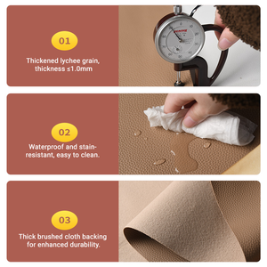 <span class=keywords><strong>Tela</strong></span> de Cuero PU Gruesa de Grano Grande para Tapicería, Sofás, Zapatos, Proveedor de Cuero Sintético - Product Image 4