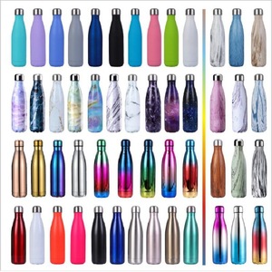 500ml 17oz Stainless Steel Insulated Vacuum Flasks Thermoses Cola Shape Sport Water Bottle Gym Bottle