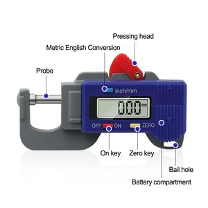 Mini digitale spessimetro quadrante pinza misuratore di larghezza strumenti di misura per cuoio acciaio piatto panno 0-12.7mm - Product Image 2