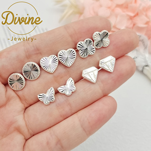 أقراط فضية مطلية بالجملة، أقراط فراشة فضية اللون، أقراط قلب من سبيكة النحاس، أقراط بسيطة، هدايا مجوهرات للفتيات - Product Image 6