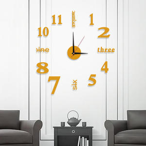Grande <span class=keywords><strong>Horloge</strong></span> <span class=keywords><strong>Murale</strong></span> 3D Moderne de 60 <span class=keywords><strong>à</strong></span> 120cm, Art Déco, avec <span class=keywords><strong>Chiffres</strong></span> en Miroir, Autocollants en Quartz pour Décorations de Salon et de Bureau, Cadeaux - Product Image 6