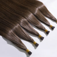 Extensions de cheveux en kératine à texture douce, cuticules intactes, pointe en I, extensions de cheveux humains bruns, pointe en K – Offre spéciale salon