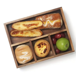 ถาดเก็บของไม้อะคาเซีย 26x20x6 ซม. 4-7 ช่อง กล่องจัดระเบียบตั้งโต๊ะทรงสี่เหลี่ยม สีพื้น พับได้ - Product Image 1