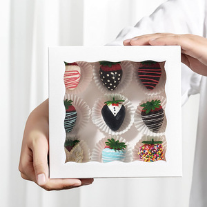 Boîte cadeau personnalisée à fenêtre carrée pour mariage, fête d'<span class=keywords><strong>anniversaire</strong></span>, emballage de fête - Product Image 2