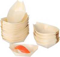 Plateau à sushi miniature en bois écologique jetable, plateau à sashimi