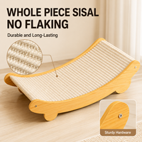 Grattoir à chat en sisal durable en gros, grand lit de repos en forme de U, résistant à l'usure, avec cadre en bois, meuble pour chats d'intérieur
