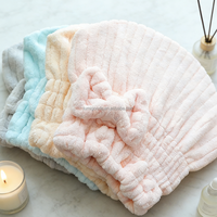 Chapeau de séchage capillaire réutilisable en polaire corail antidérapant pour femme, épaissi, séchage rapide, serviette absorbante, bandeau à nœud, pour la maison et l'hôtel