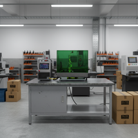 Machine de découpe laser à fibre CNC 4 axes refroidie par air Qiongji 700W pour tôles, prix compétitif, logiciel Cypcut automatique AI DXF