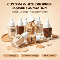 Fond de teint liquide mat personnalisé avec logo, végan, longue tenue, waterproof, couvrance totale, contrôle du sébum, éclaircissant, écran solaire