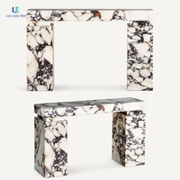 Table d'entrée en marbre Calacatta Viola naturel Luca |   Console d'entrée rectangulaire polie, moderne et minimaliste, sur mesure
