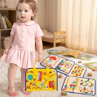 Nouveau design DIY en feutre, jeu éducatif Montessori 8 en 1 pour tout-petits, planche d'activités sensorielle pour bébés