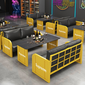 Ensembles de meubles de bar de style industriel rétro, tables de bar transparentes, salle à manger, café, art en fer, conteneur, cabine, <span class=keywords><strong>pub</strong></span>, barbecue, usage commercial - Product Image 3