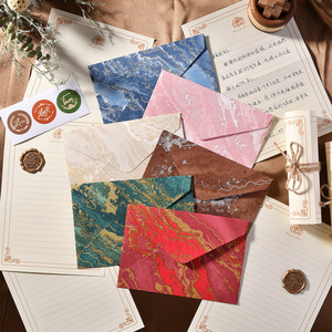 Juego <span class=keywords><strong>de</strong></span> Papel para Cartas con Sobre Dorado, Paisaje <span class=keywords><strong>de</strong></span> Marquesinas, Textura en Relieve, Papel para Cartas Escritas a Mano, <span class=keywords><strong>Amor</strong></span>, Día <span class=keywords><strong>de</strong></span> San Valentín, Sobres con Sello <span class=keywords><strong>de</strong></span> Cera Premium - Product Image 4