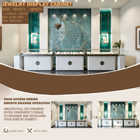 Meubles de présentation pour bijouterie haut de gamme, sur mesure, comptoir de présentation en or blanc, vitrine en verre pour bijouterie