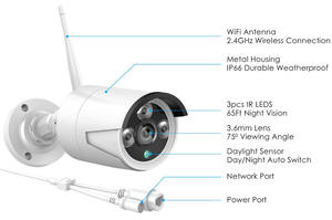 Caméra CCTV 4 canaux Kit NVR <span class=keywords><strong>Surveillance</strong></span> à domicile Système <span class=keywords><strong>de</strong></span> sécurité sans fil 1080P 2MP IP Outdoor Home Security Cctv Camera - Product Image 2