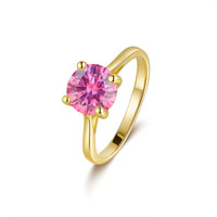 Bague de fiançailles/mariage en argent S925 plaqué or 18 carats avec moissanite de forme vintage à quatre griffes de 2 carats, vente en gros d'usine GF, certifiée GRA