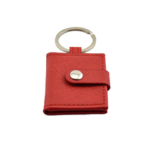 Mignon mini album photo cadre livre en cuir véritable porte-clés avec couverture en cuir PU et porte-clés design pliable