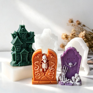 Moule <span class=keywords><strong>en</strong></span> silicone HY pour bougie <span class=keywords><strong>en</strong></span> forme <span class=keywords><strong>de</strong></span> pierre tombale d'Halloween, maison hantée, crâne RIP, pour bougies, savons, résines, plâtres, décoration <span class=keywords><strong>de</strong></span> festival - Product Image 5