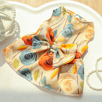Robe Teddy Bear d'été pour chien, motif rose moderne, en polyester écologique, pour le Nouvel An, vente en gros